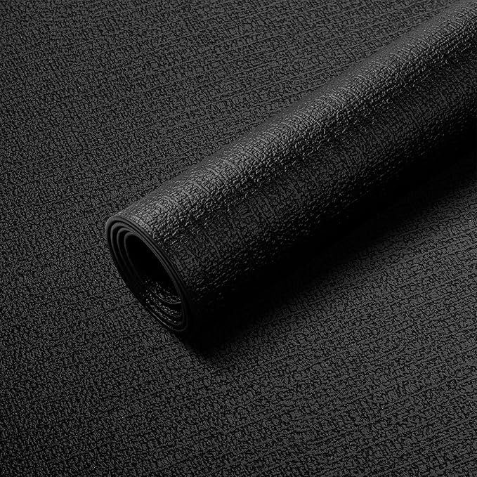 Placemats Set of 6 Washable, Heat Resistant Table Placemats Wipeable Faux Leather Place Mats Non Slip, Waterproof Square Table Mats for Indoor Outdoor, Black