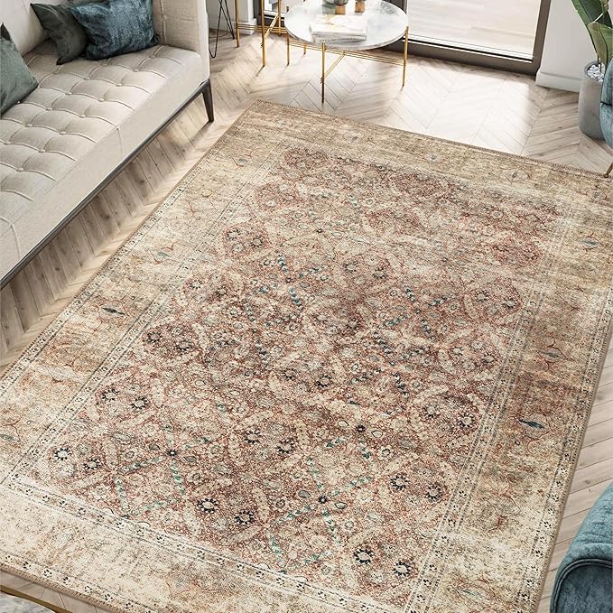 Keen Home Design 3x5 Rug - Machine Washable Entry Rug with Non-Slip Backing, Ideal for Enteryway, Kitchen, Bathroom, Laundry Room - Vintage, Easy Clean, Durable, Low Pile - (3' x 5')
