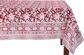 ATOSII Meraki Red 100% Cotton Tablecloth, Handblock Print Rectangle Table Cover for Kitchen Dining I Tabletop Linen I Thanksgiving, Christmas, Wedding, Fall Table Cloth 72 X 120 Inches I 10 Seater