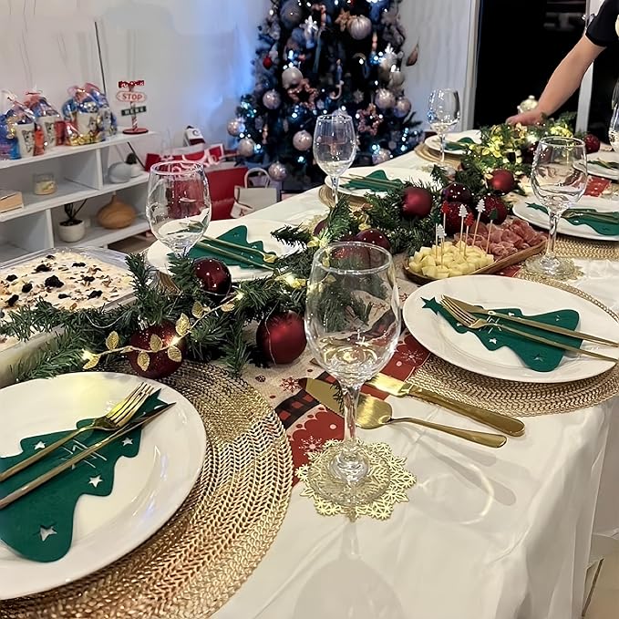 FAVE 4PCS Gold Vinyl Round Placemats, Wheat Sheaf Design 15 Inch Placemats Set of 4 Washable for Dining, Events, Banquet, Home & Daily Use (Gold Wheat,4pcs)