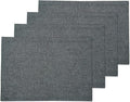 Solino Home Linen Placemats Set of 4 - Charcoal Grey Placemats 14 x 19 Inch - 100% Pure Linen Table Mats for Winter - Athena