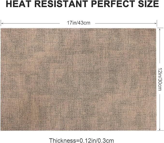 Leather Heat Resistant Placemats Set of 6 Waterproof Wipeable Washable PU Table Mats,Easy to Clean Anti-Slip Place Mats (Dark Brown, 6)