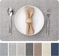 Faux Leather Placemats Set of 8 Vinyl Washable Wipeable Table Mats for Kitchen Dining Table Heat Resistant Waterproof Modern Indoor/Outdoor Placemats Non-Slip Easy Clean Place Mats (Mid Gray)