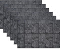 Placemats Set of 6 Plastic Vinyl Place Mats for Dinner Table, No-Slip Wipeable Table Mats Daily Use Patio Kitchen Decoration (18"x12", Black)