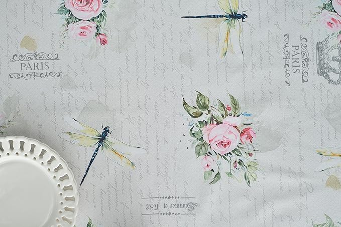 Maison d' Hermine Table Cloth Square Table 100% Cotton 60 x 60 Inches Tablecloth Reusable Decorative for Dining Room Farmhouse Home Valentines Day Decorations Spring Summer - Champ De Mars