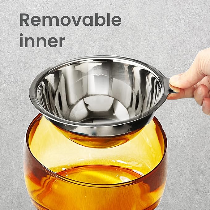Felli Pet Oblik Acrylic Raised Dog Food Water Bowl Stainless Steel Slanted Oval Dish for Short Leg Puppy & Small Medium Pet, Elevated Tilted Metal Feeder(Gold, 1.5 Cups Oval Dish)