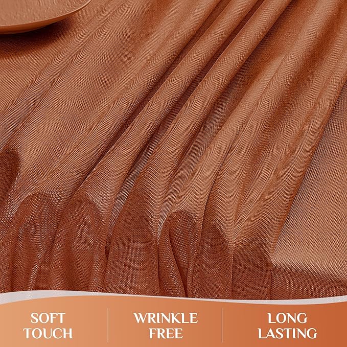 Softalker Extra Lang Table Cloth for 6/8 Foot Rectangle Table 60x120 inch Faux Linen Tablecloth Outdoor Waterproof Stain and Wrinkle Resistant Table Cover for Fall Garden Party Picnic Decor Tabletop