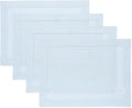 Solino Home Linen Placemats Set of 4 - Classic Hemstitch Light Blue Placemats 14 x 19 Inch - 100% Pure Linen Table Mats for Winter, Spring, Easter