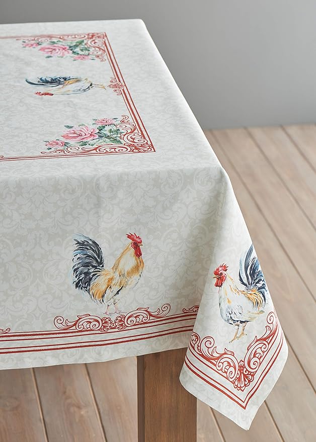 Maison d' Hermine Table Cloth Rectangle Table 100% Cotton 60 x 120 Inches Tablecloth Reusable Decorative for Dining Room Farmhouse Home Valentines Day Decorations Spring Summer - Campagne