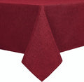 Hiasan Faux Linen Rectangle Tablecloth - Wrinkle and Stain Resistant Washable Table Cloth for Kitchen Dining Room Holiday Table Cover for Dinner, Red, 70 x 108 Inch
