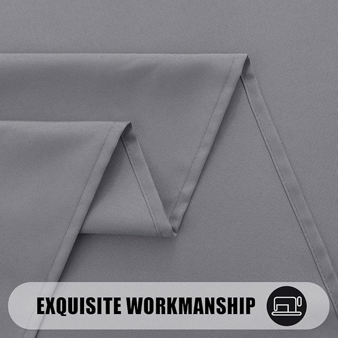 Smiry 4 Pack Rectangle Table Cloth, Waterproof Anti-Scratch Polyester Tablecloth, Decorative Washable Fabric Table Cover for Dining, Buffet, Parties and Outdoor, 60x120, Grey