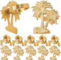 12-Piece Gold Metal Napkin Rings - Palm Tree Metal Napkin Rings Dinner Napkin Holder for Wedding Birthday Valentine's Day Christmas Party Dinner Table Décor - ALPHA Living HOME