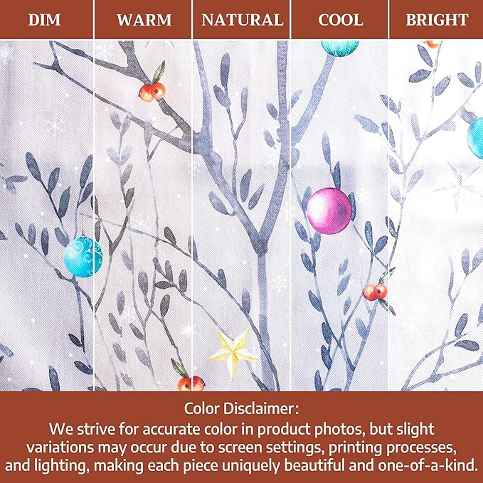 Maison d' Hermine Table Cloth Round Table 100% Cotton 69 Inches Fall Tablecloth Reusable Everyday Use for Thanksgiving Christmas Decorations Dining Farmhouse Party (Fairy Christmas)