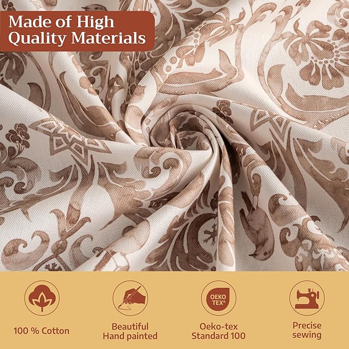 Maison d' Hermine Table Cloth Rectangle Table 100% Cotton 60 x 120 Inches Fall Tablecloth Reusable Everyday Use for Thanksgiving Christmas Decorations Dining Farmhouse Party (Allure)