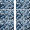 Placemats Set of 6 Tropical Palm Tree Place Mats Washable Kitchen Dining Linen Table Mats Stain Heat, for Home Party Indoor 12x18 in