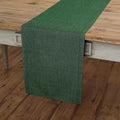 Solino Home Linen Forest Green Table Runner 108 Inches Long - Athena, 100% Pure Linen Dining Table Runner 14 x 108 Inch for Winter, Easter, St Patricks Day - Handcrafted and Machine Washable