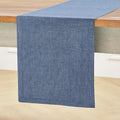 Solino Home Linen Table Runner 48 Inches - 100% Pure Linen Blue Denim Table Runner 14 x 48 Inch Ideal for Dresser and Coffee Tables - Athena, Winter, Spring, Easter
