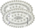 Sparkling Silver Diamond Placemats Bling Oval Place Mat Heat Elegant Table Decor for Weddings, Holidays, and Special Events (15x9 Inch)-2 PCS