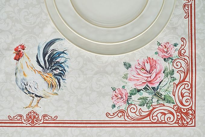 Maison d' Hermine Table Cloth Rectangle Table 100% Cotton 70 x 120 Inches Tablecloth Reusable Decorative for Dining Room Farmhouse Home Valentines Day Decorations Spring Summer - Campagne