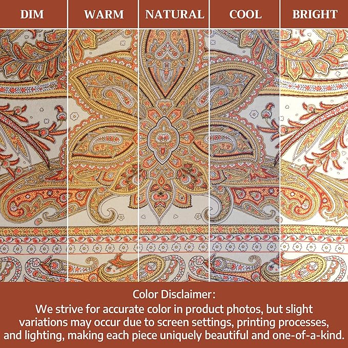 Maison d' Hermine Table Cloth Round Table 100% Cotton 69 Inches Fall Tablecloth Reusable Everyday Use for Thanksgiving Christmas Decorations Dining Farmhouse Party (Kashmir Paisley)