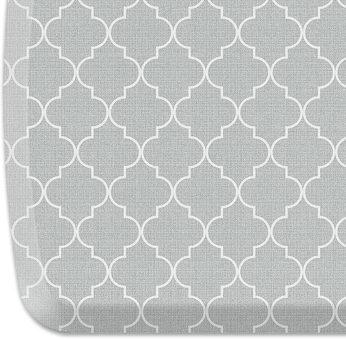 GelPro Elite Premier Anti-Fatigue Kitchen Comfort Floor Mat, 20x48, Lattice Light Grey Stain Resistant Surface with Therapeutic Gel and Energy-Return Foam for Health & Wellness