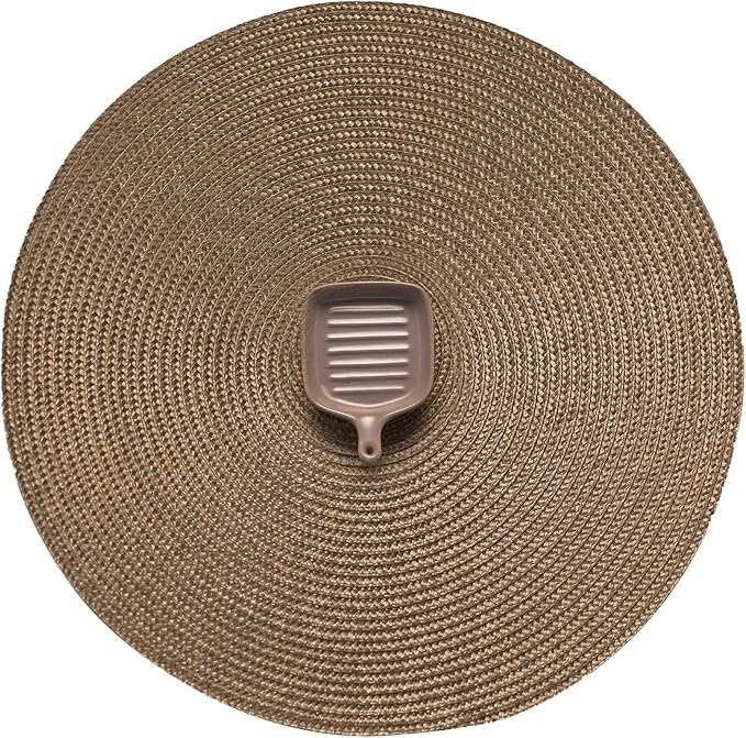 AHHFSMEI Round Braided Placemats 15 Inch Round Table Mats for Dining Tables Natural Woven Heat Resistant Place mats Set of 4 (Brown,4)