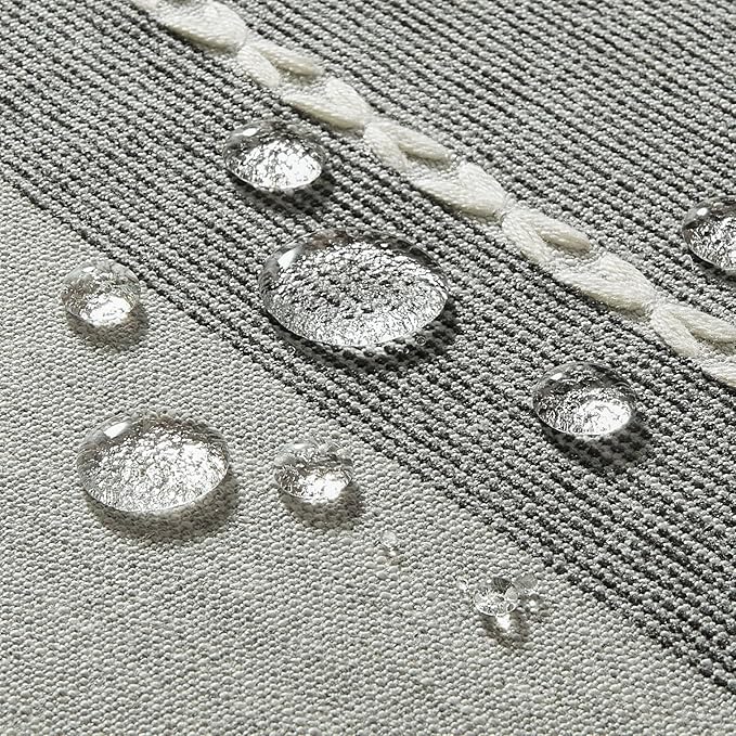 ZeeMart Contrast Linen Table Cloth Rectangle Table Cloths 60x104 Inch Grey, Farmhouse Style Heavy Weight Grey Tablecloth, Water Resistant Burlap Tablecloths