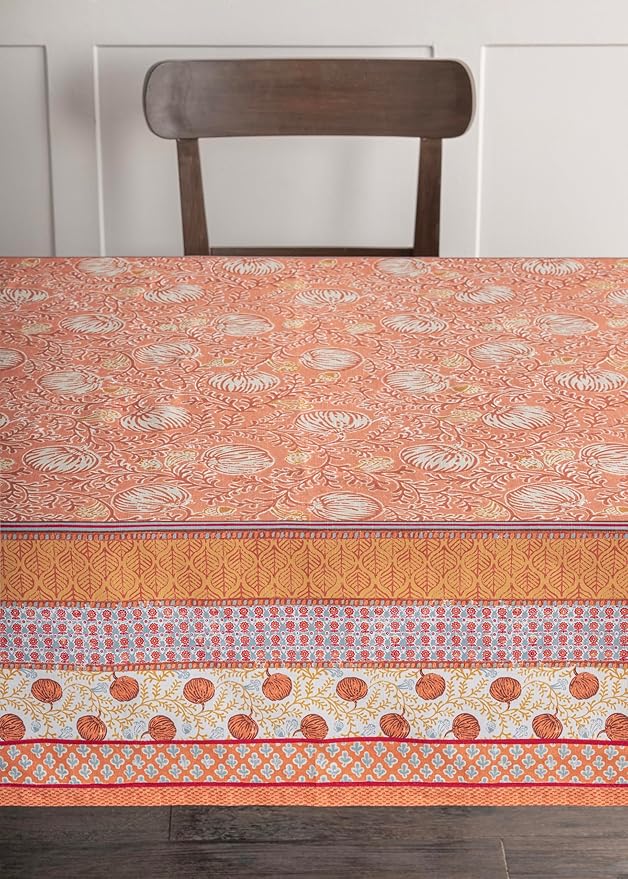 Maison d' Hermine Table Cloth Square Table 100% Cotton 60 x 60 Inches Fall Tablecloth Reusable Everyday Use for Thanksgiving Christmas Decorations Dining Farmhouse Party (Harvest Festival)