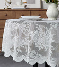 Warm Home Designs 60 x 84 Lace Tablecloth. Ivory Oval Tablecloth with English Rose Design. Oval Table Cloth, Rustic Tablecloth or Dining Table Cover for 6-8 Guests. LTC Ivory Oval 84"