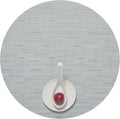 Chilewich Bamboo Placemats Set of 4 - Round Woven Placemats - Reusable, Stain-Resistant, Indoor/Outdoor Tabletop Protection - 15" - Seaglass