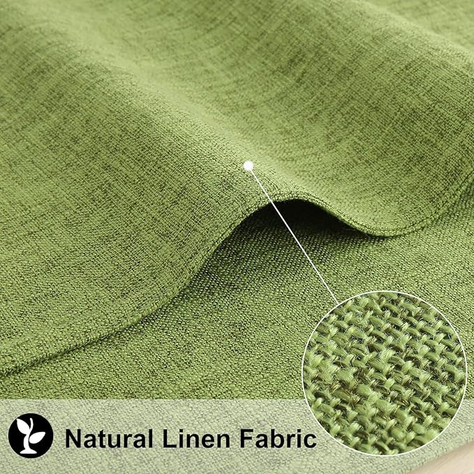 homing Cotton Linen Placemats Set of 4, Cloth Washable Farmhouse Dining Table Mats for Indoors & Outdoors, Easy to Clean, Grass Green, 13 x 19 Inch