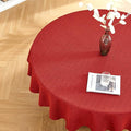 BALCONY & FALCON Round Tablecloth Washable Wrinkle Resistant and Water Proof Table Cloth Decorative Linen Fabric Tablecloths for Valentines Day Dining Kitchen Wedding Outdoor Use(Buby Red, 107" Round)