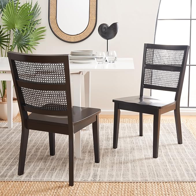 SAFAVIEH Home Collection Toril Coastal Black Dining Chair Set of 2
