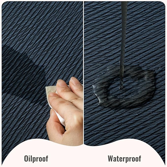 Jovono Faux Leather Placemats Set of 6, Waterproof Washable Table Mats, Easy-Clean Heat Resistant Kitchen Vinyl Place Mat for Dining Table, Restaurant, Indoor, 17.8"x11.8", Blue