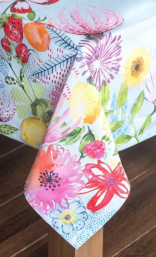 Maison d' Hermine Table Cloth Rectangle Table 100% Cotton 54 x 72 Inches Tablecloth Reusable Decorative for Dining Room Farmhouse Home Valentines Day Decorations Spring Summer - Jardin D'Ete - Mint