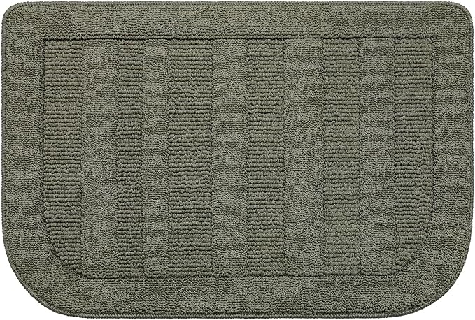BEQHAUSE 24x36 Inch Kitchen Rug Mat Durable Kitchen Rugs Non-Slip Washable Absorbent Kitchen Mats for Floor Dirt-Resistant Semicircular Kitchen Mat (Green)