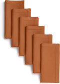 D'Moksha Homes Rust Linen Napkins Set of 6 - Classic Hemstitch 100% Pure Linen Hemstitch Dinner Napkins 20 x 20 Inch for Spring, Easter - Handcrafted and Machine Washable