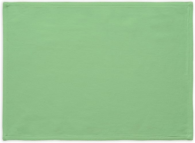 Calicot Placemats Set of 6 100% Cotton Washable Cloth Place Mats, Reusable Table Mats for Spring/Summer & Thanksgiving Christmas Decorations Kitchen Dining Party Wedding (Fair Green, 13" x 19")