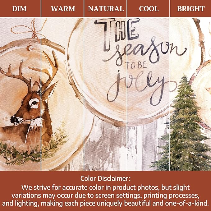 Maison d' Hermine Table Cloth Rectangle Table 100% Cotton 70 x 120 Inches Fall Tablecloth Reusable Everyday Use for Thanksgiving Christmas Decorations Dining Farmhouse Party (Mountain Life)
