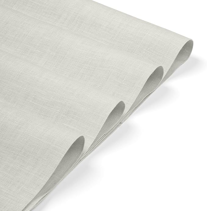 D'Moksha Homes Linen Placemats 14 x 19 Inch - Silver Grey Placemats Set of 6-100% Pure Linen Table Place Mats for Spring, Easter - Handcrafted and Machine Washable