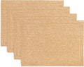 Solino Home Linen Cloth Placemats Set of 4 - 100% Pure Linen Golden Nugget Placemats 14 x 19 Inch for Spring, Easter - Athena