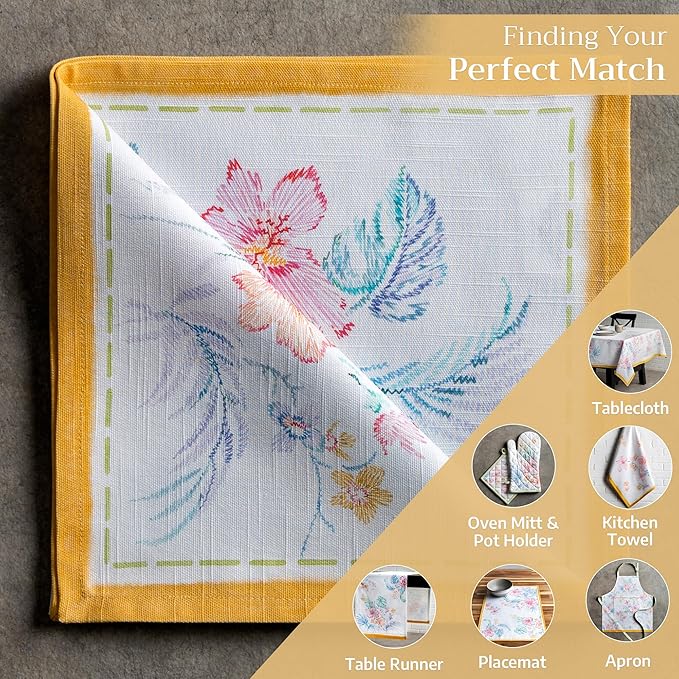 Maison d' Hermine Cloth Napkins Set of 4 100% Cotton Everyday Reusable Square Napkins Cloth Washable Dinner Wedding Restaurant Valentines Day Decorations Spring/Summer (Paradise Island, 20" x 20")