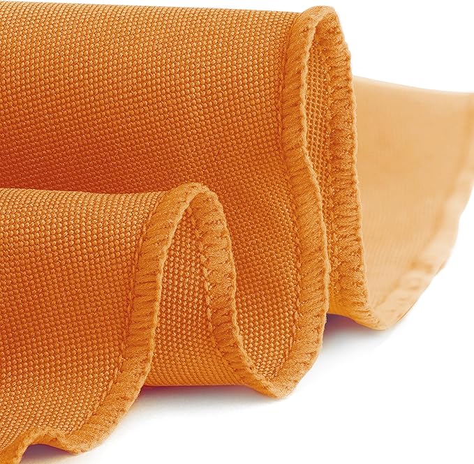 Gee Di Moda Round Tablecloth - 70 Inch Orange Round Table Cloth for 24 to 48 Inch Round Tables - Heavy Duty Washable Fabric - for Buffet Table, Holiday Party, Dinner, Wedding & Baby Shower