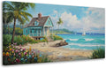 Anolyfi Tropical Large Canvas Wall Art for Living Room, Palm Tree Nature Coastal Seascape Painting Wall Decor Textured Artwork for Bedroom Hallway Kitchen Office Home Decor 58"x29"