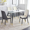 Table and Chairs Set of 4, Dining Room Table Set for 4, Sintered Stone Kitchen Table Top and Modern Chairs Set of 4 for Kitchen Dining Room, Small Space