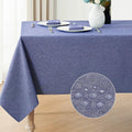 Rectangle Tablecloth Linen Textured Waterproof & Stain Resistant Table Cloth Wrinkle Free Decorative Fabric Farmhouse Table Cover for Dining/Party/Buffet/Wedding, 60 x 120 Inch, Demin Blue