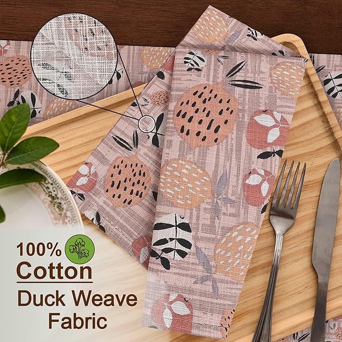 RUVANTI Cloth Napkins Set of 12 Cotton 100%, 18x18 Inches Napkins Cloth Washable, Soft, Absorbent. Cotton Napkins for Parties, Christmas, Thanksgiving, Weddings, Dinner Napkins Cloth - Dusty Palette