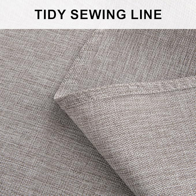 Hiasan Round Linen Tablecloth 80 Inch - Wrinkle and Stain Resistant Washable Polyester Fabric Table Cloth for Dining Room Kitchen Party, Stone