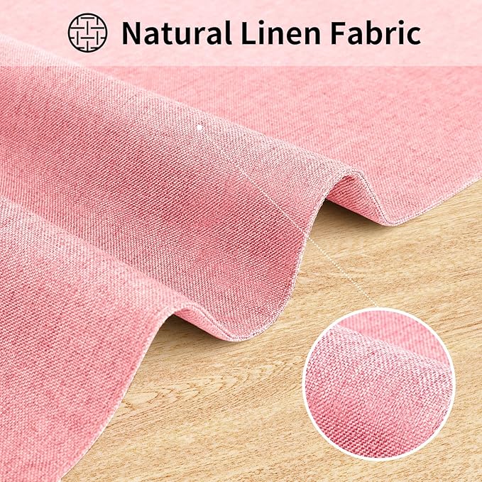 Cloth Placemats, Set of 4 Heat-Resistant Cotton Linen Blend Double Layered Machine Washable Place Mats, Wrinkle Free Thick Fabric Dining Table Mats for Indoors & Outdoors (Baby Pink, 4)