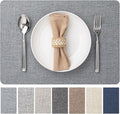 Faux Leather Placemats Set of 8 Vinyl Washable Wipeable Table Mats for Kitchen Dining Table Heat Resistant Waterproof Modern Indoor/Outdoor Placemats Non-Slip Easy Clean Place Mats (Stargaze)